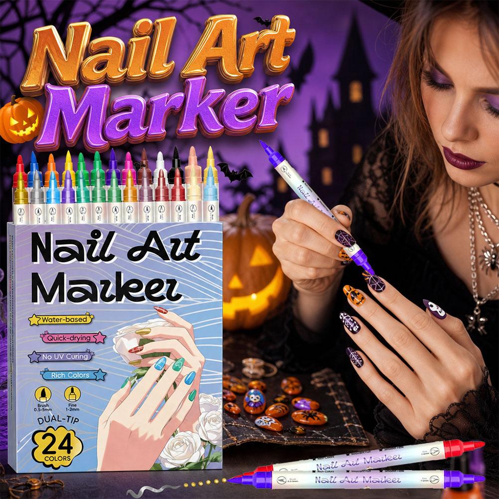 12/24 Colors Dual Tip Nail Art - đánh giá và giá Correction Pen Fine