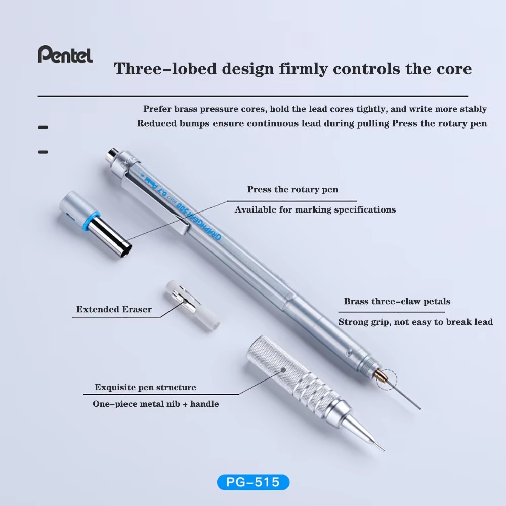 1pc Pentel Graphgear 500 Draft - đánh giá và giá Mechanical Pencil 0.3